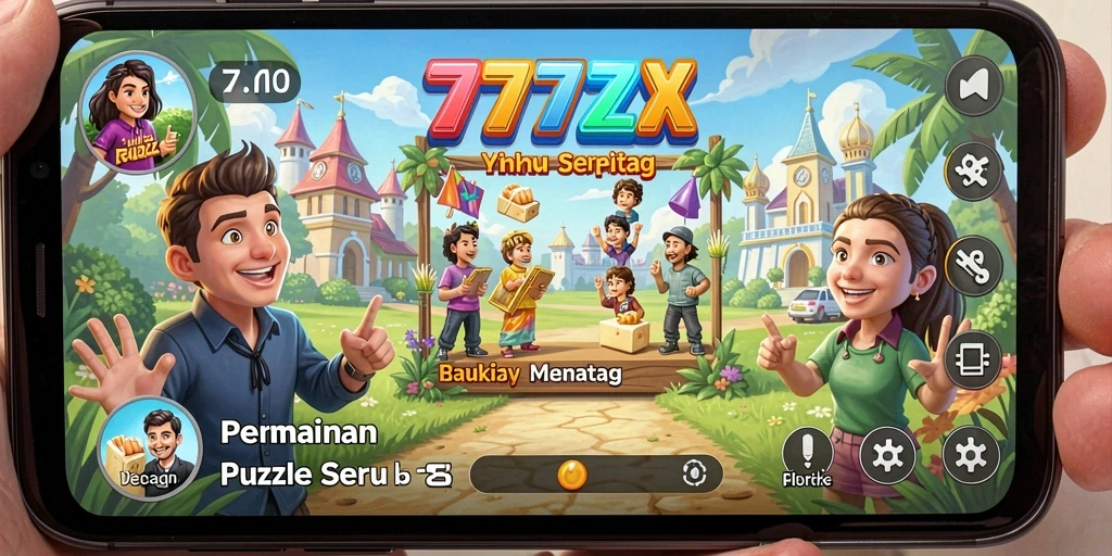 Screenshot utama menampilkan gameplay Puzzle dari 777ZX.
