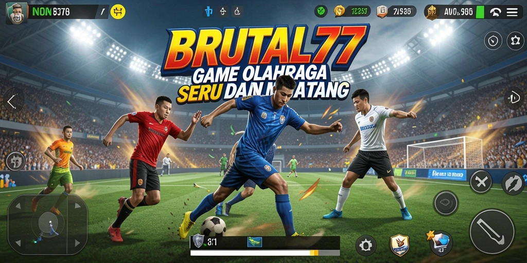 Tangkapan layar dari gameplay BRUTAL77 yang penuh aksi olahraga.