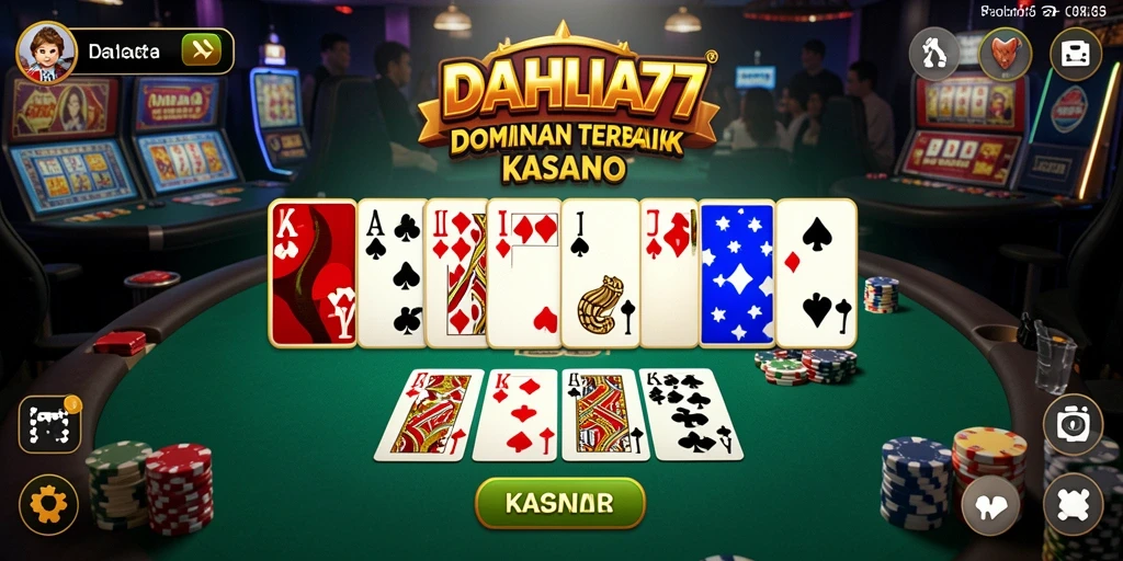 Tampilan menarik dari permainan domino di DAHLIA77.