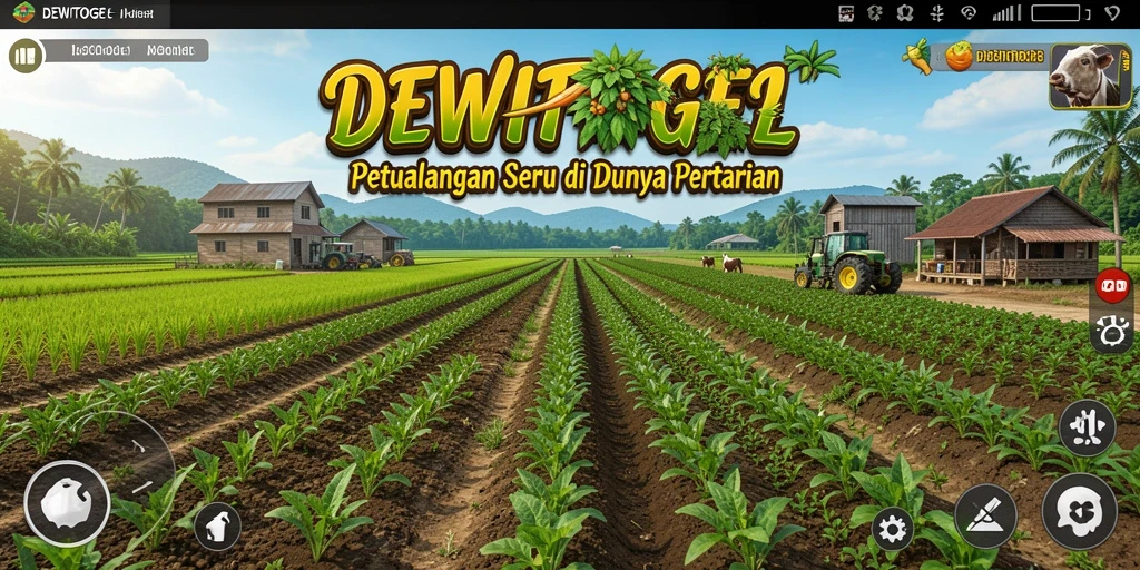 Tampilan gameplay DEWITOGEL yang menawan di kebun dan peternakan.