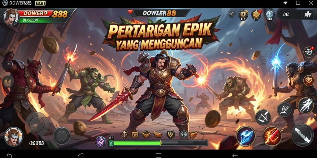 Tangkapan layar dari gameplay <strong>DOWER88</strong> menampilkan duel yang seru dan penuh aksi.