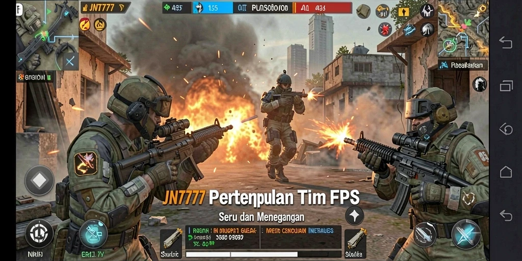 Gameplay JNT777 yang mendebarkan dengan aksi tembak-menembak.