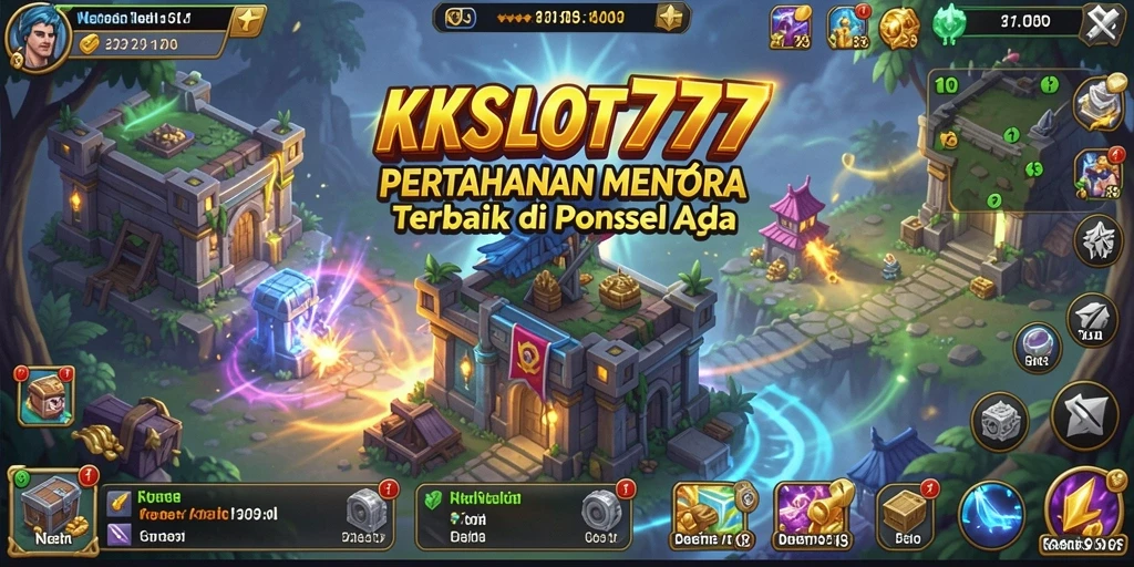 Tangkapan layar KKSLOT777 menampilkan aksi pertahanan menara yang mendebarkan.