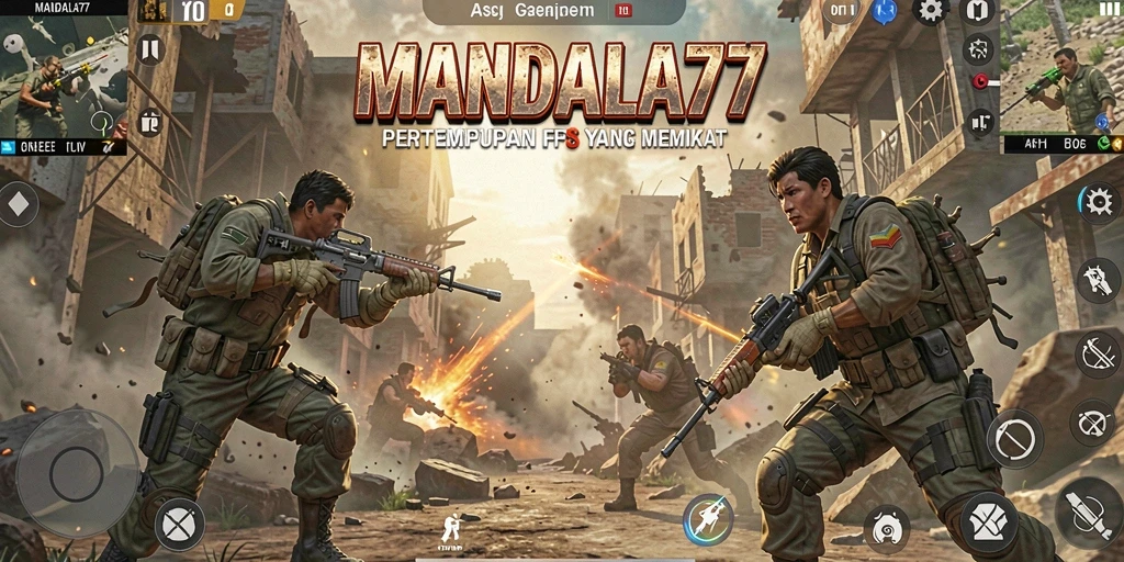 Tampilan gameplay menegangkan dari MANDALA77 saat pertempuran berlangsung.