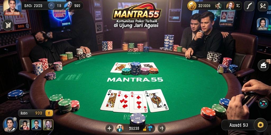 Tampilan menarik dari gameplay Poker yang seru di MANTRA55.