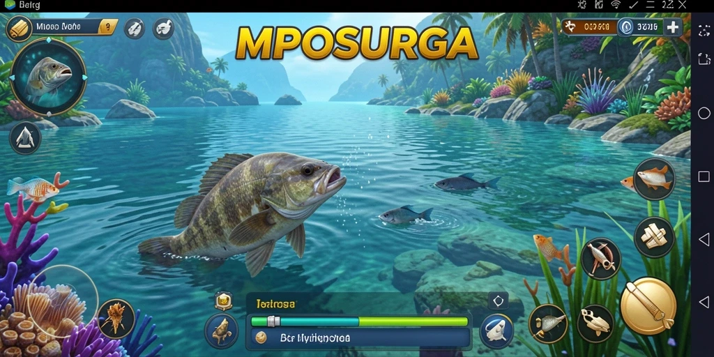 Tampilan gameplay MPOSURGA yang seru saat menangkap ikan.