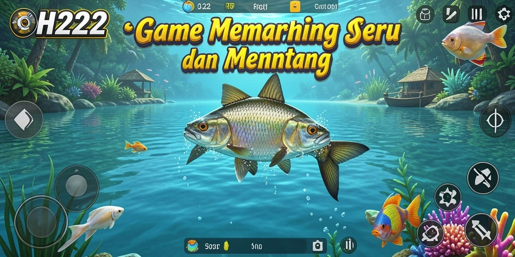 Screenshot gameplay OH222 menampilkan suasana memancing yang menakjubkan.