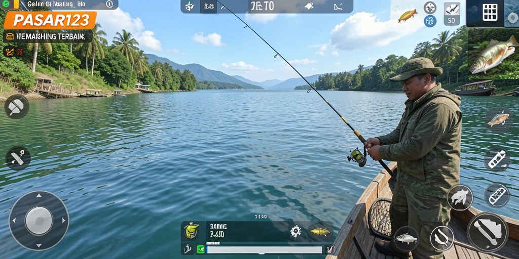Tampilan gameplay PASAR123 dengan pengalaman memancing yang mendebarkan.