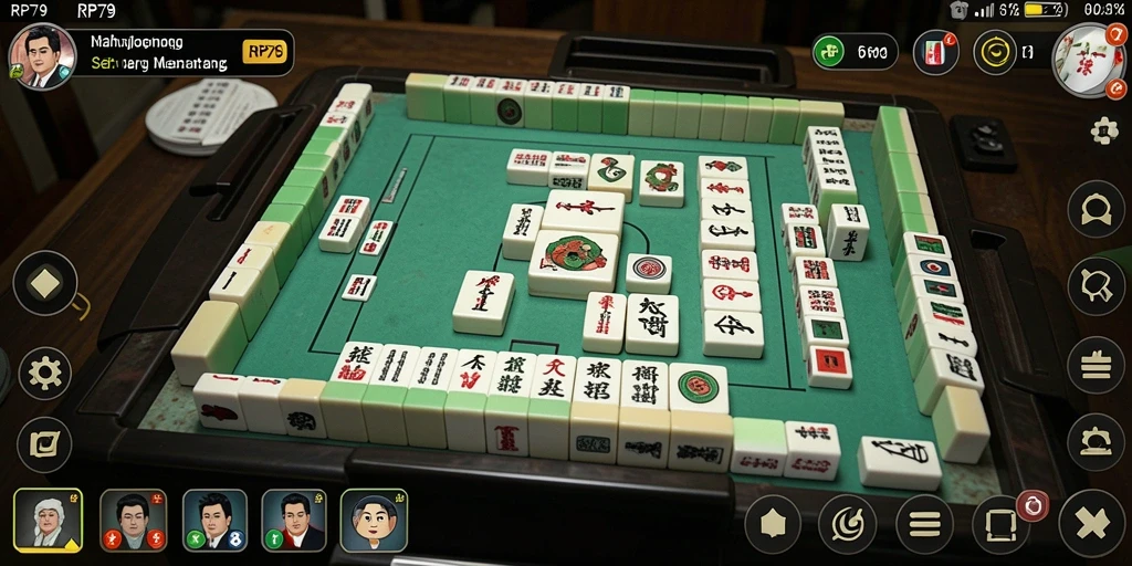 Gameplay RP79 yang menantang dan seru dalam permainan Mahjong.