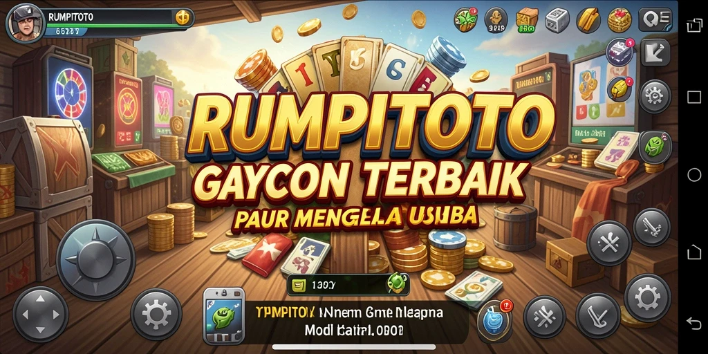 Screenshot gameplay RUMPITOTO menunjukkan keseruan mengelola usaha Tycoon.