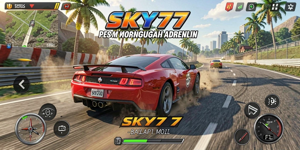 Gameplay seru balapan mobil di SKY77 yang menegangkan.