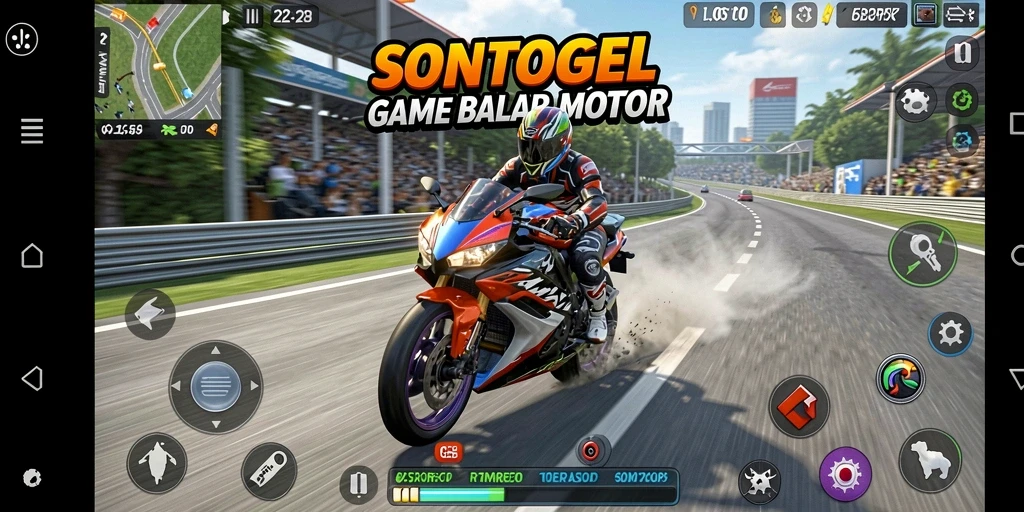 Gameplay seru di <strong>SONTOGEL</strong> dengan berbagai lintasan balap motor.