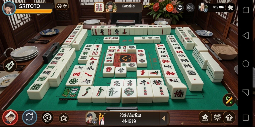 Screenshot gameplay SRITOTO menampilkan aksi seru permainan Mahjong.