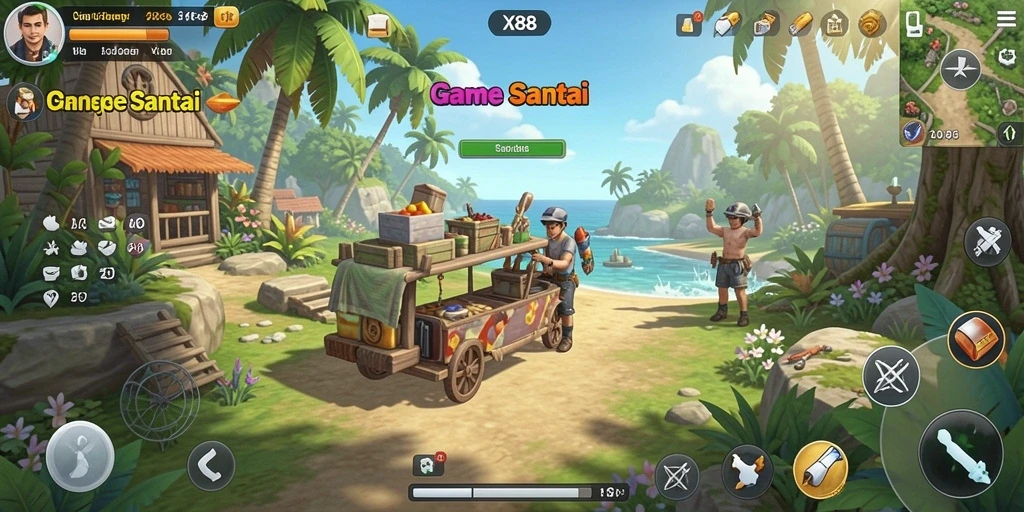 Tangkapan layar menunjukkan gameplay seru dari X88 dengan grafis yang menarik.