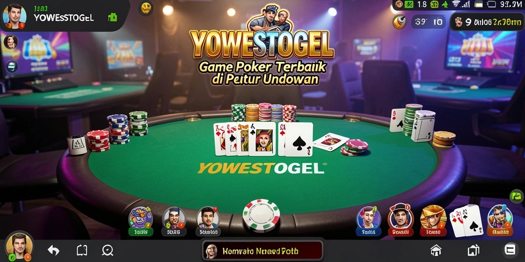 Tampilan gameplay YOWESTOGEL yang seru di meja poker.